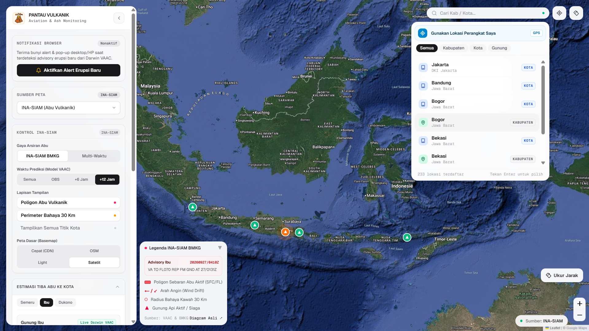 Basemap Satelit Indonesia & Pencarian Lokasi/GPS